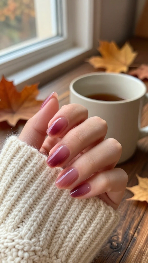 Sheer Plum Jelly Nails