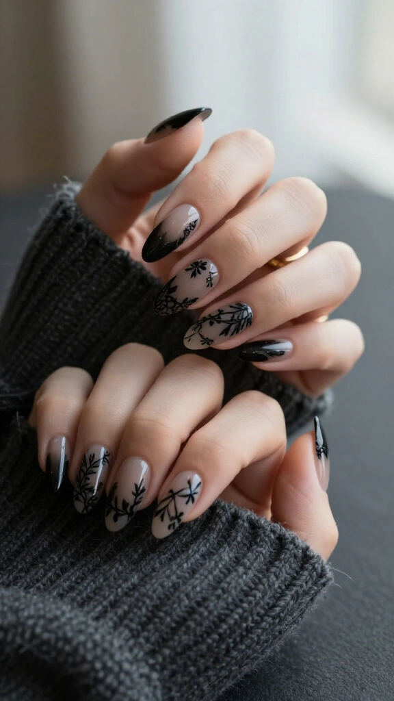 Sheer Black Lace Negative Space