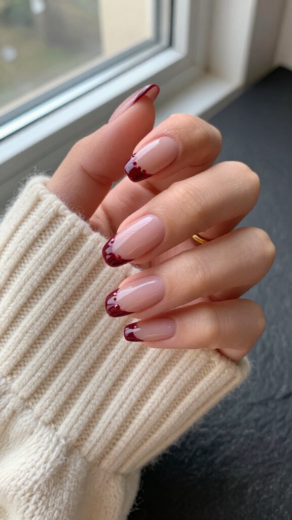 Subtle Vampy Bordeaux Micro-Drips
