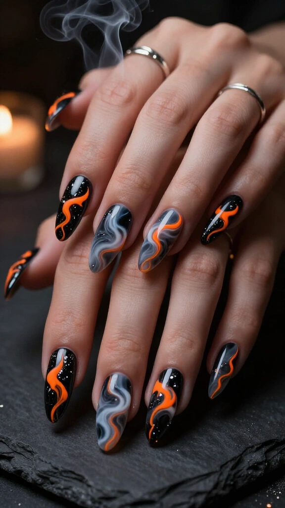 Marble Smoke Effect in Halloween Dual Tones