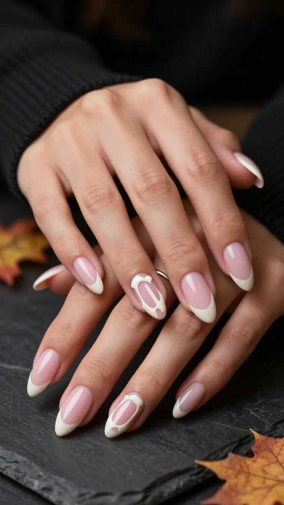 Abstract Bone French Manicure