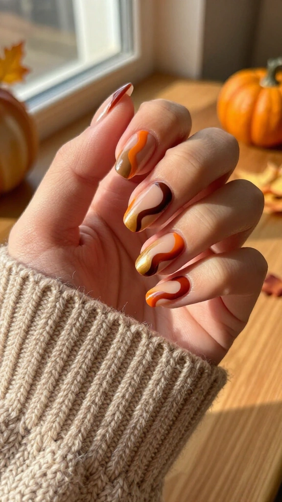 Retro 70s Pumpkin Waves
