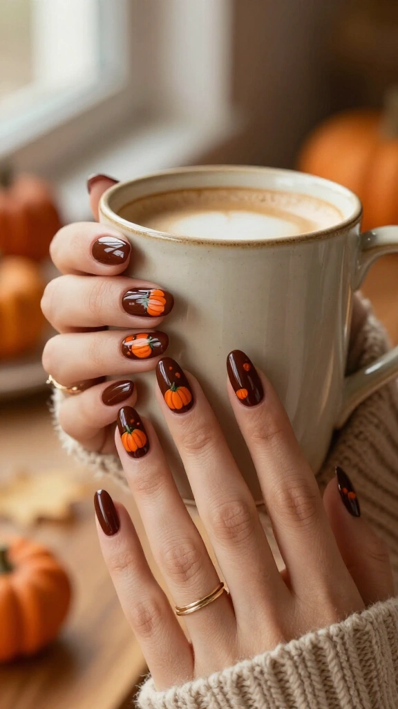 Rich Chocolate Glaze with Floating Micro Pumpkins