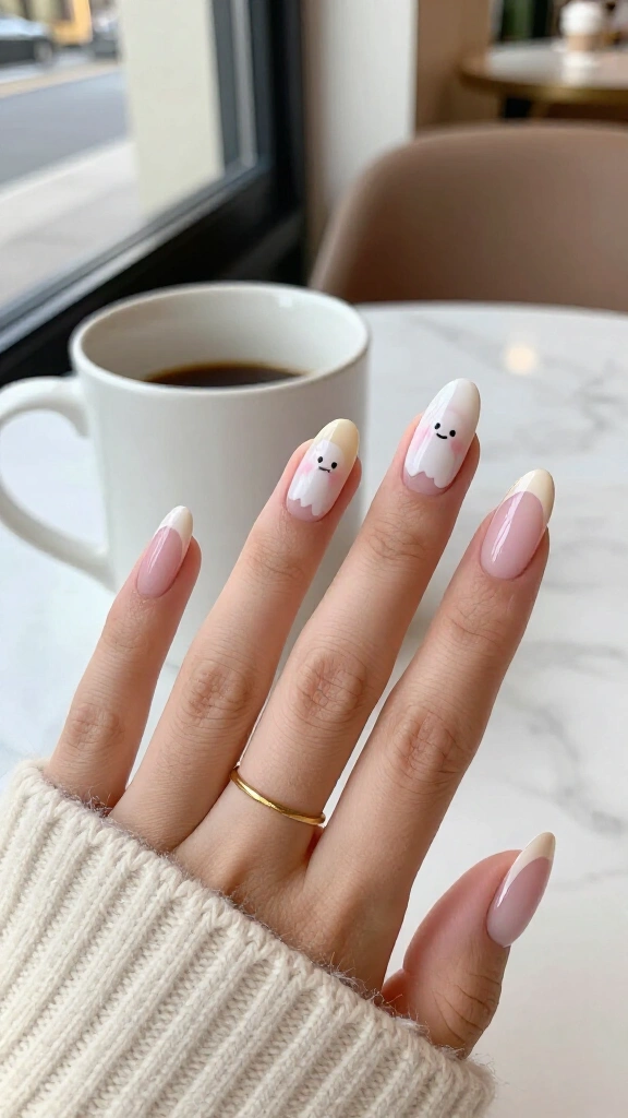 Pastel Ghost French Tips