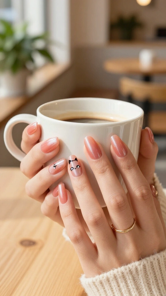 Peachy Pink Cat Eyes with Little Whispers