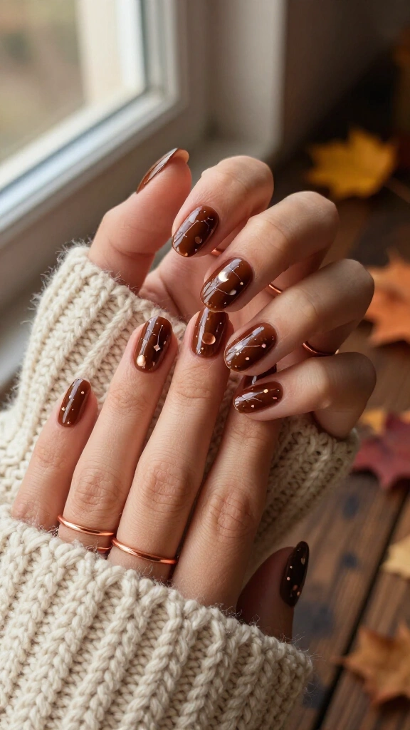 Metallic Copper Celestial Dots