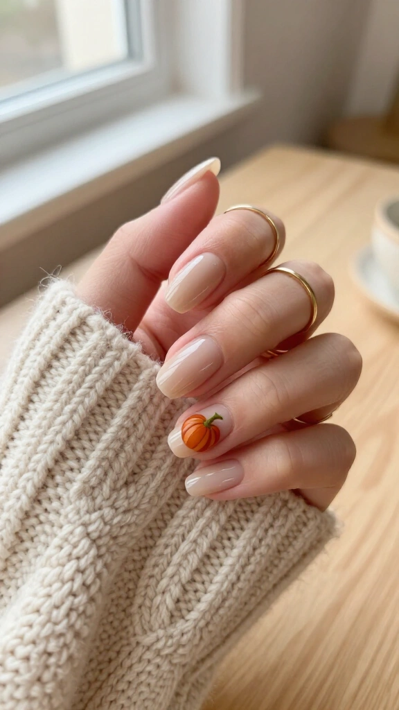 Minimalist micro pumpkin accents