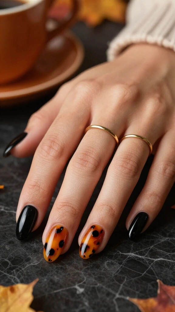 Tortoiseshell Accents Paired with Jet Black Gloss