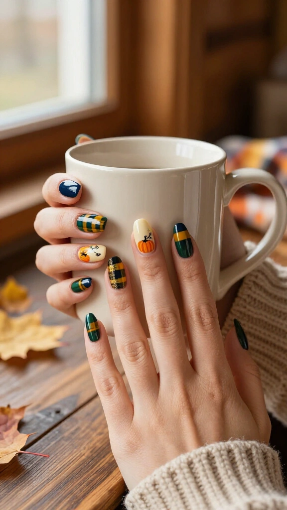 Plaid flannel and painted harvest accents
