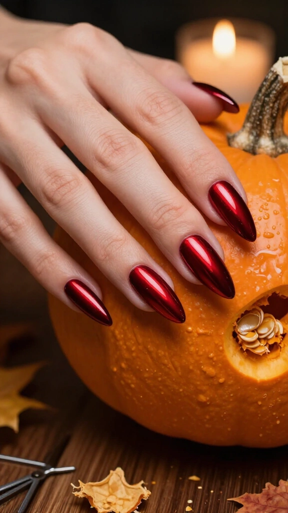 Blood-Red Mirror Chrome Stiletto
