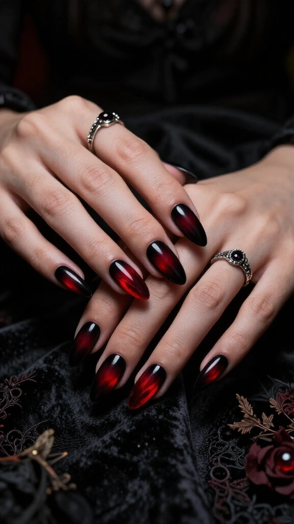 Deep Vampire Aura Nails