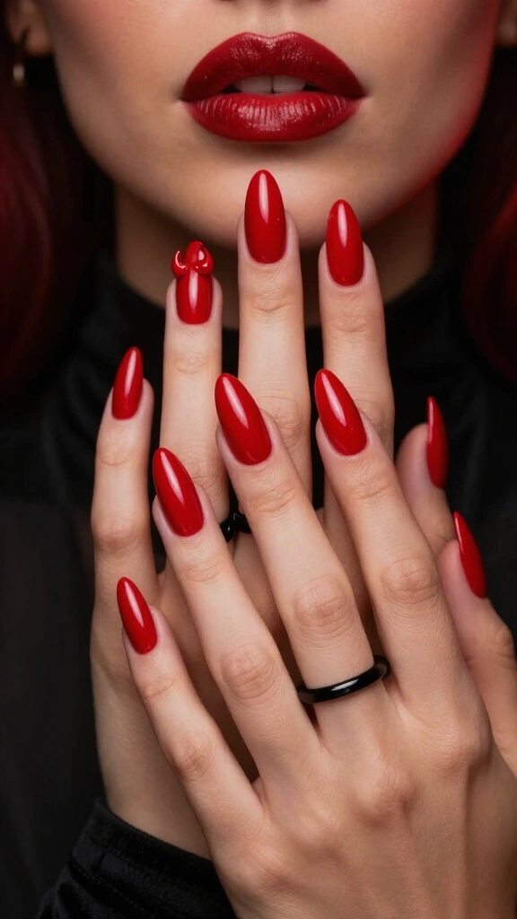 Cherry Red with Subtle Devil Horns