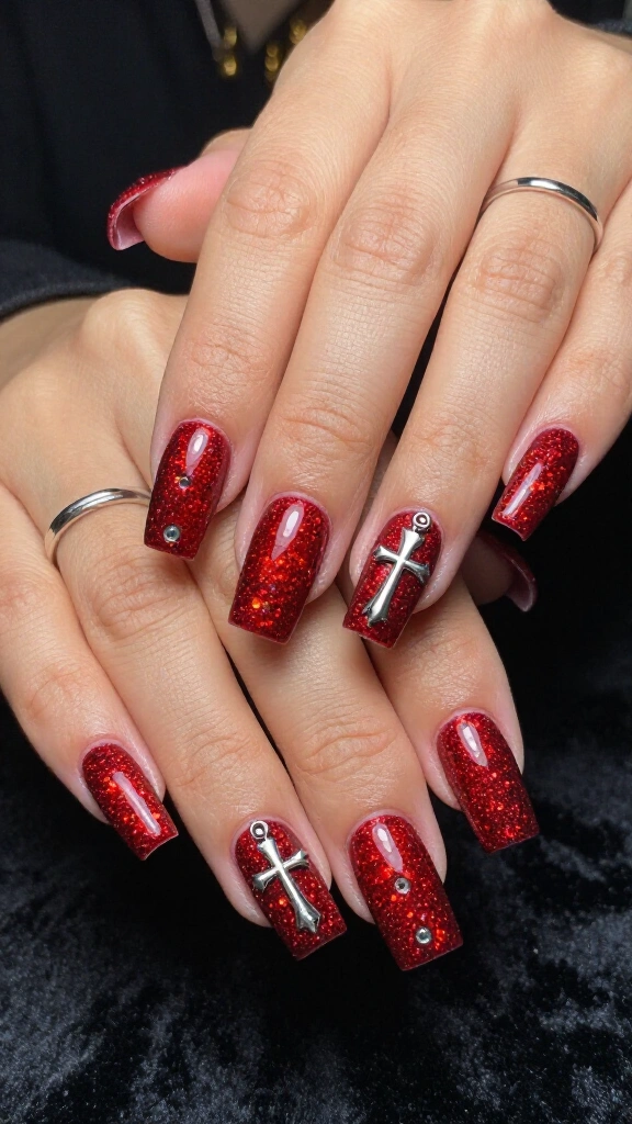 Candy Apple Red with Pierced Charms