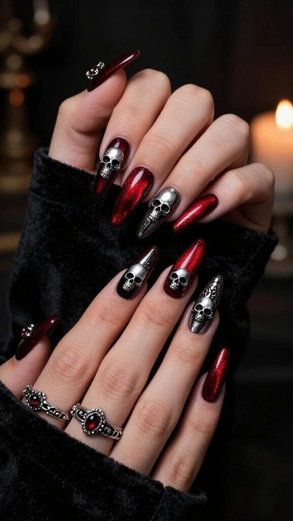 Velvet Magnet Crimson with Skull Decals