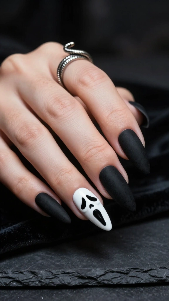 Matte Black Ghostface Stilettos