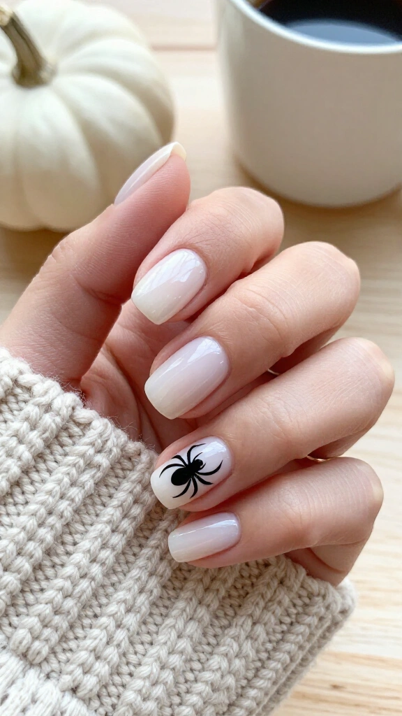 Milky White Spider Silhouettes