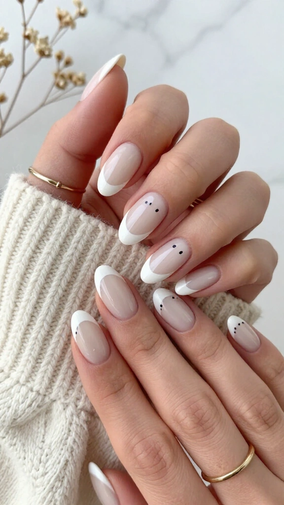 Milky white ghost French tips