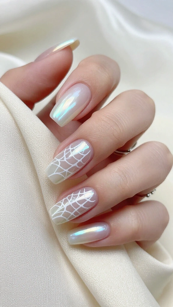 Pearlescent spiderweb glaze
