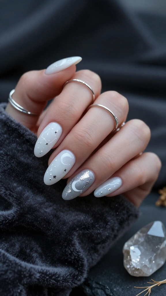 Alabaster celestial witch nails