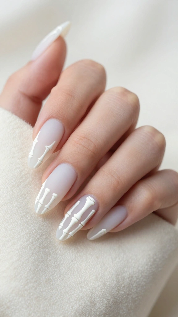 Frosted glass skeleton hands