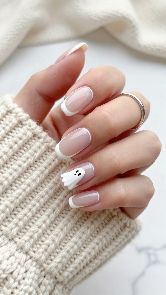 High-gloss white outlines and floating spirits