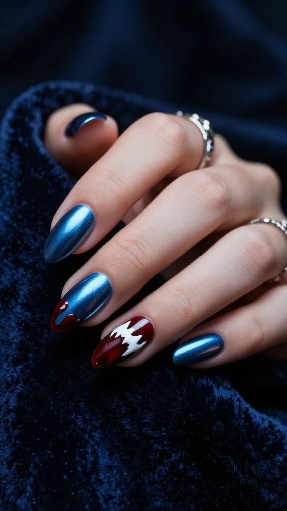 Steel Blue Bloody Fang Accents