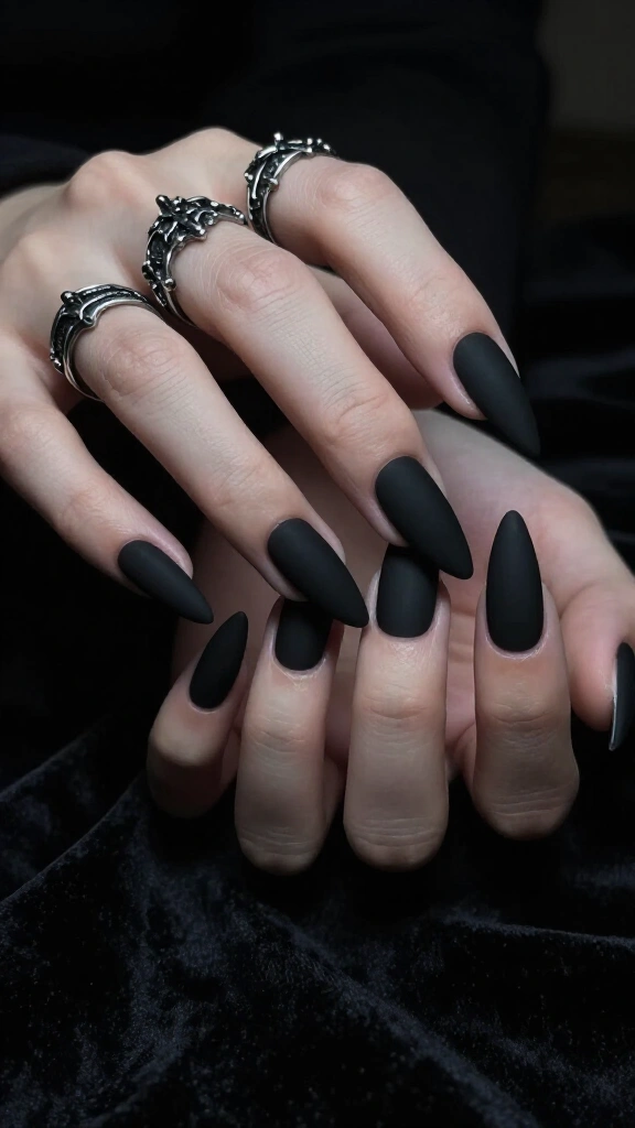 Midnight Black Matte Stiletto
