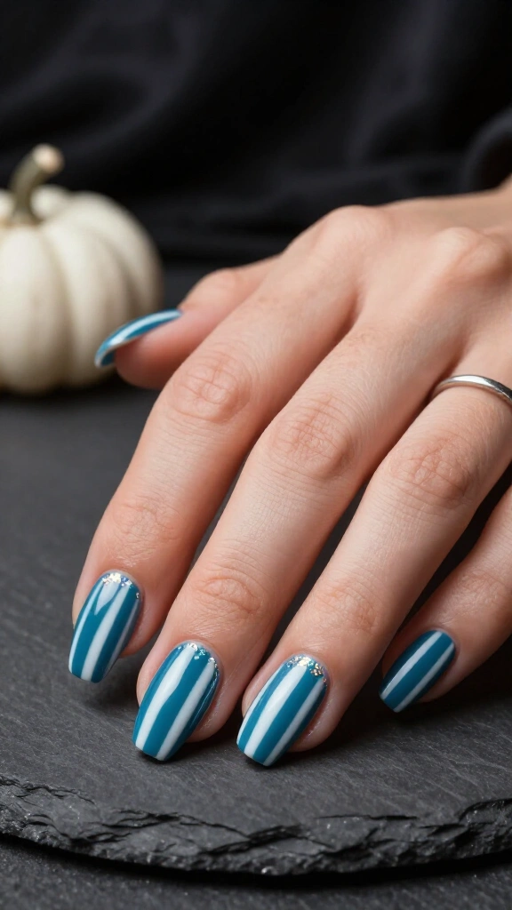 Teal-Blue Beetlejuice Pinstripes