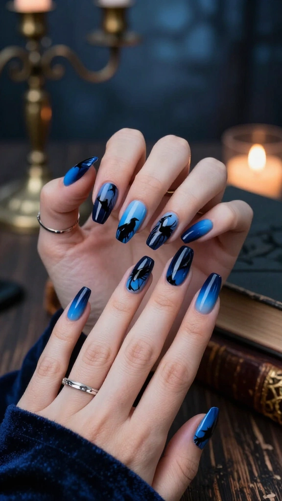 Twilight Ombré with Black Crow Stencils