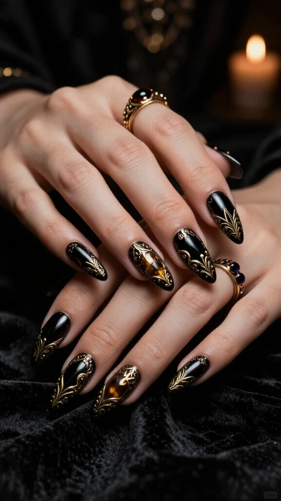 Gilded Baroque Gold & Jet Black