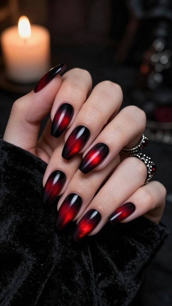 Vampiric Ombré Aura Nails