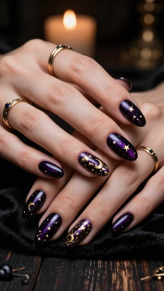 Midnight Star Constellation in Deep Plum