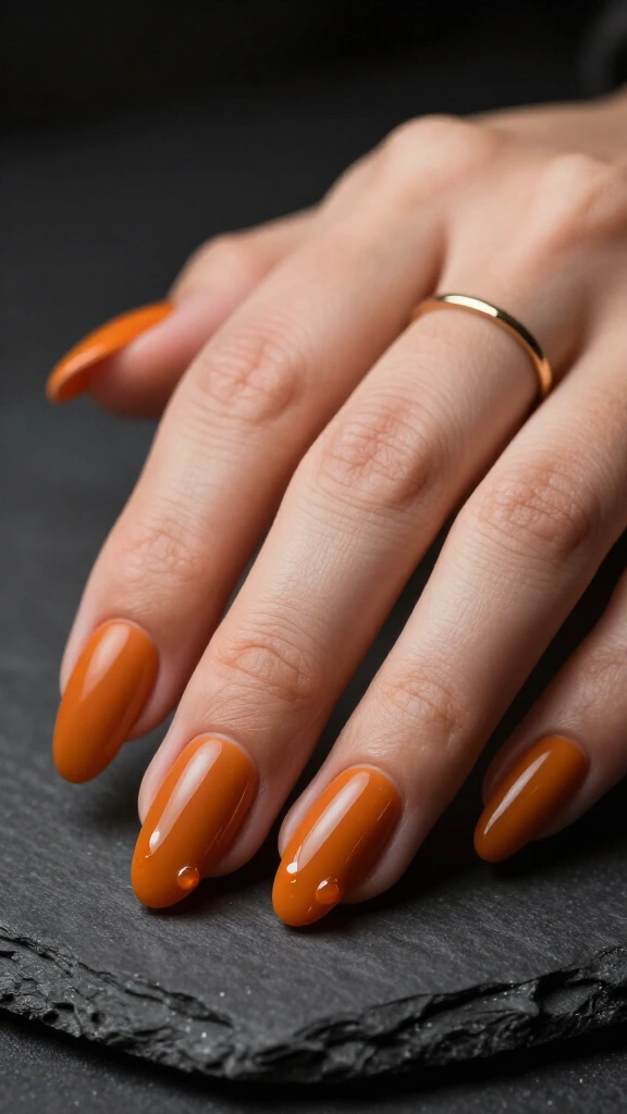 Deep Ochre Matte Base with Glossy Blood Drips