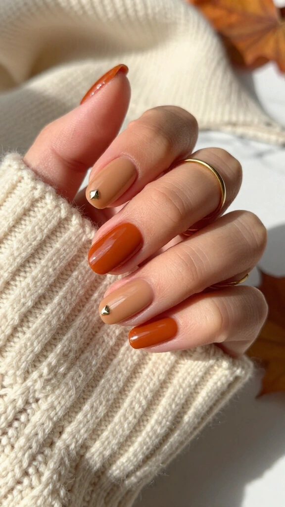 Toasted Caramel Orange with Micro Stud Accents