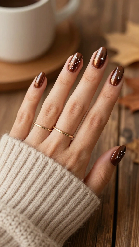Espresso chrome with constellation line art