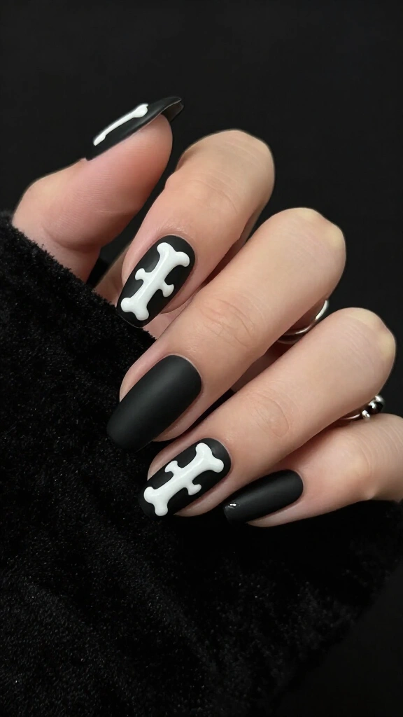 Matte Obsidian with Glossy Bone Accents