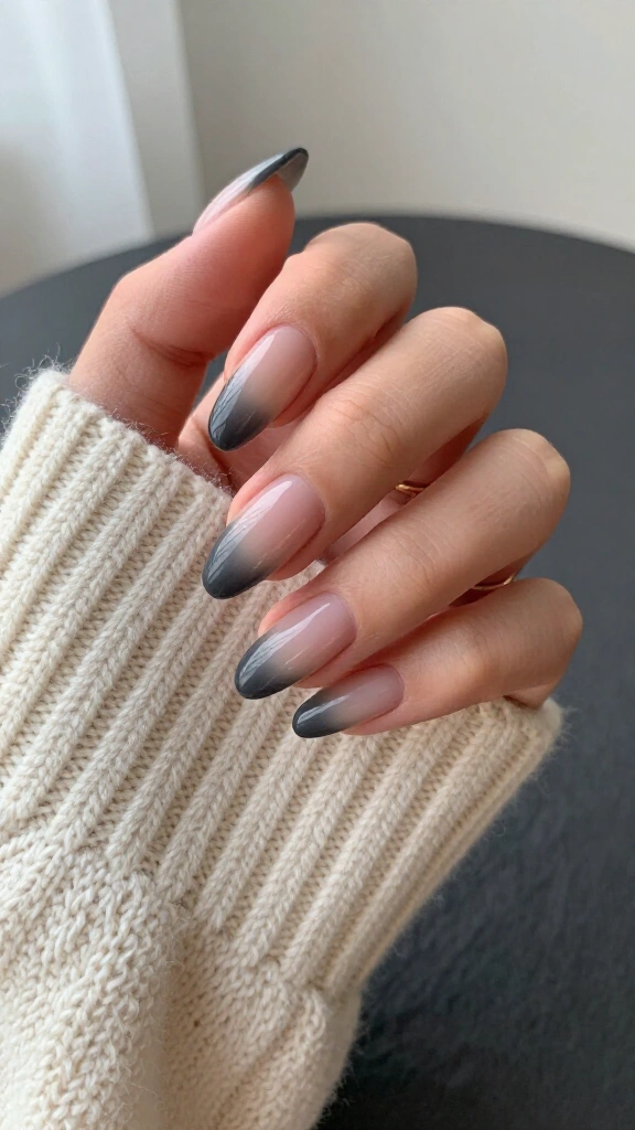 Soft charcoal smoky ombré