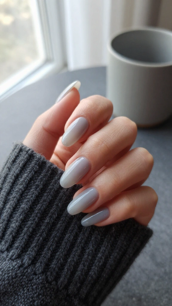 Translucent gray fog nails