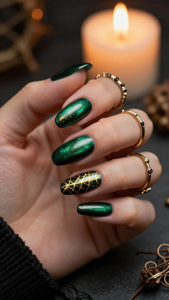 Emerald Cauldron Chrome Swirls