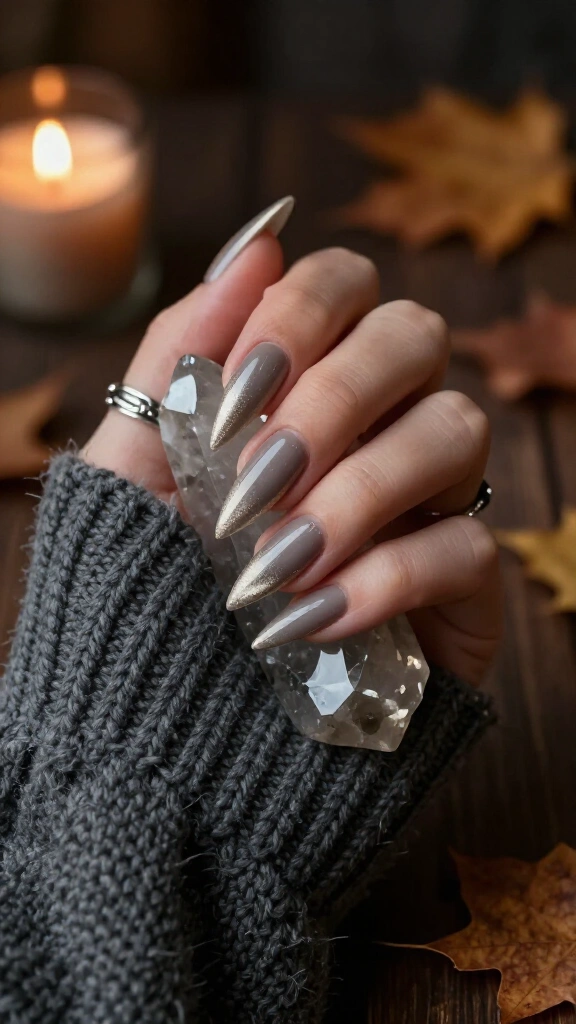 Smoked Quartz Stiletto Shimmer
