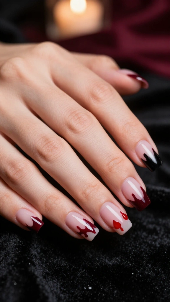Blood Drip Square Cuticles