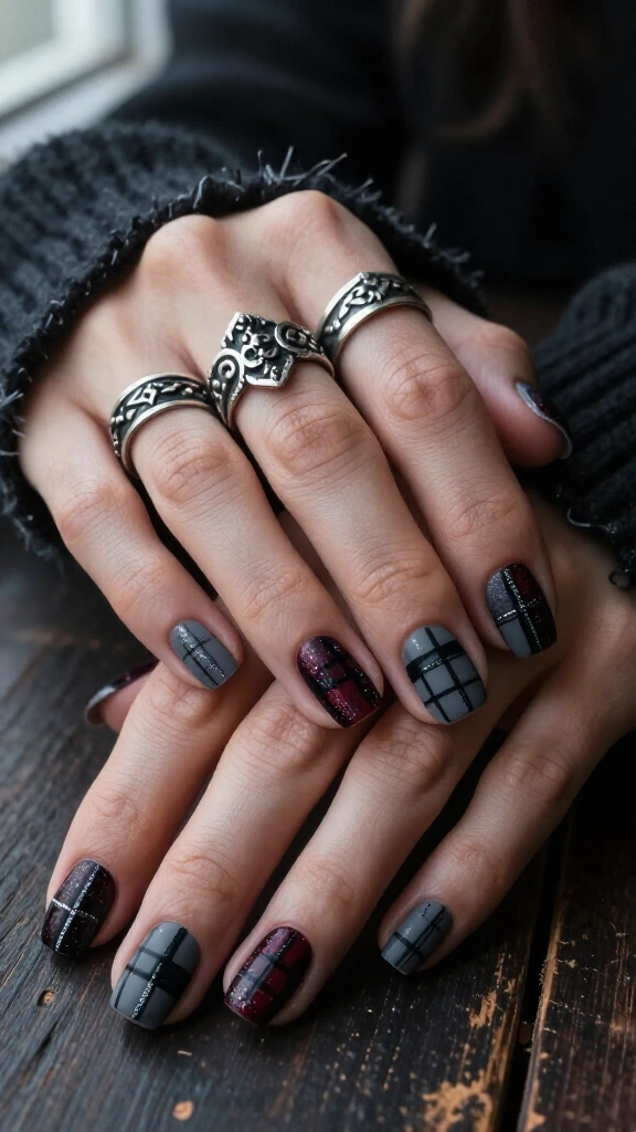 Muted Gothic Plaid Accents