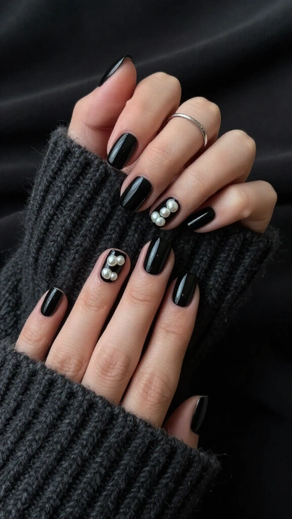 Glossy Onyx with 3D Pearl Eyes