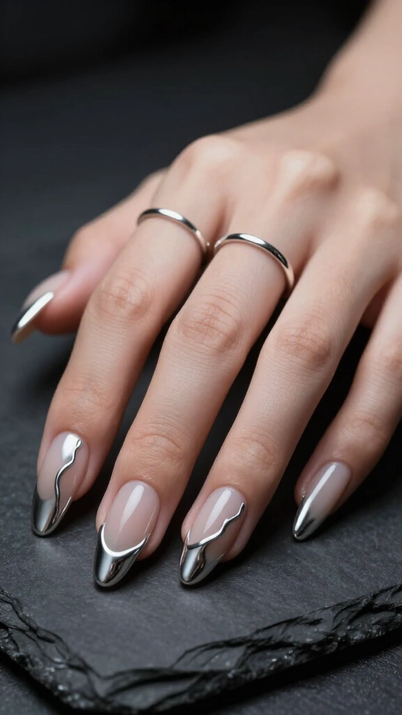 Alien Mercury Liquid French Tips