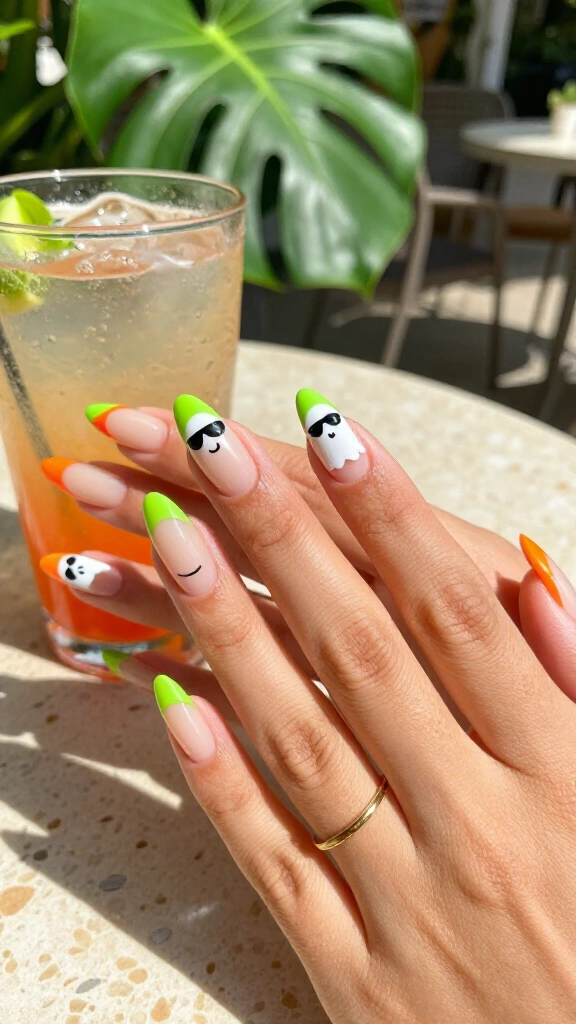Neon Ghost French Tips