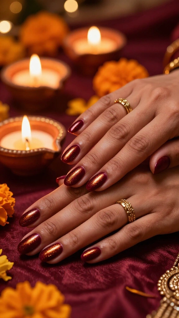 Velvet Finish Deep Burgundy