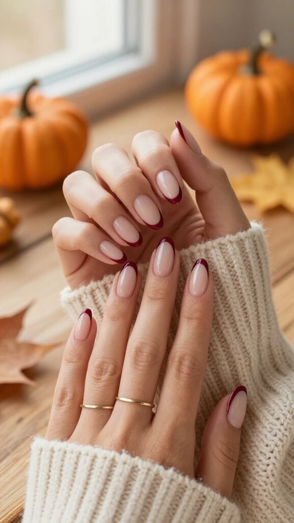 Rustic Burgundy French Outline