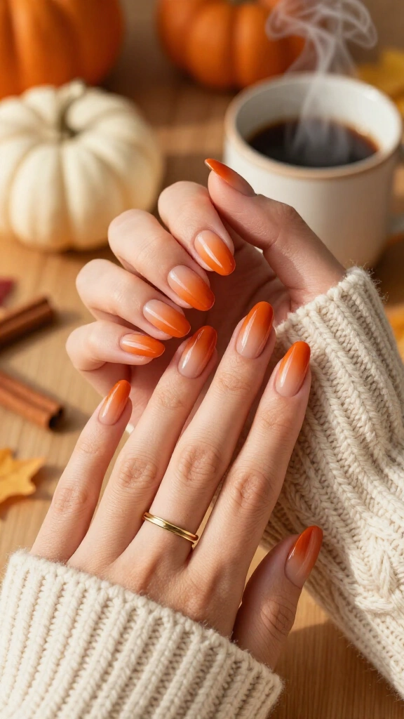 Glossy Burnt Orange Ombré