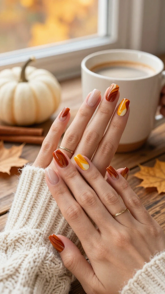 Burnt Orange Swirl Frenchies