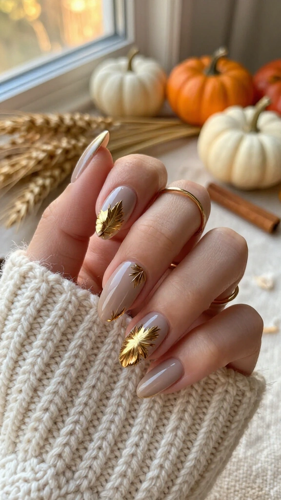 Gilded Harvest Leaf Stamped Acrylics
